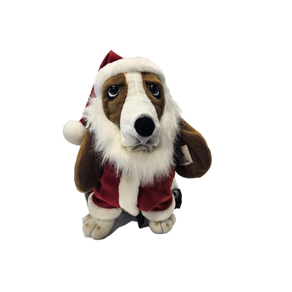 Hush Puppies Christmas Plush Santa Puppy Dog Basset Hound 12" Applause Stuffed